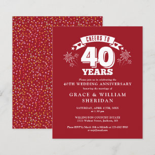 Papier Budget Bravo à Ruby Invitation du 40e anniversaire