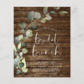 Papier Budget Bridal Brunch Rustic Wood Invitation (Devant)