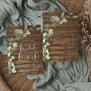Papier Budget Bridal Brunch Rustic Wood Invitation