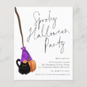 Papier Budget Broomstick Éffrayant Halloween Invitation (Devant)