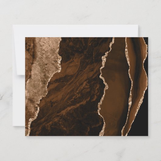 Papier Budget Brown Agate Noir Mariage Enregistrer la dat (Dos)