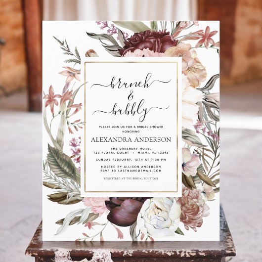 Papier Budget Brunch & Bubbly Boho Fête des mariées Bourg