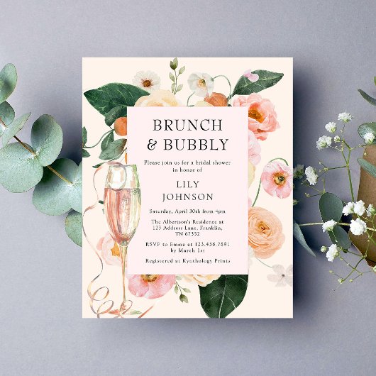 Papier Budget Brunch & Bubbly Fête des mariées florale