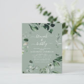 Papier Budget Brunch & Bubbly Fête des mariées Sage Green (Debout devant)