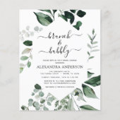 Papier Budget Brunch & Bubbly Fête des mariées verdure (Devant)