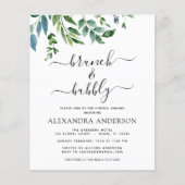 Papier Budget Brunch & Bubbly Fête des mariées verdure (Devant)