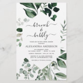 Papier Budget Brunch & Bubbly Fête des mariées verdure (Devant)