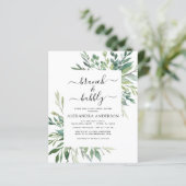 Papier Budget Brunch & Bubbly Fête des mariées verdure (Debout devant)