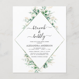 Papier Budget Brunch & Bubbly Fête des mariées verdure