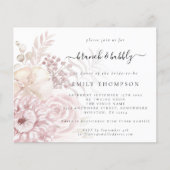 Papier Budget Brunch Bubbly Floral Fête des mariées Invit (Devant)