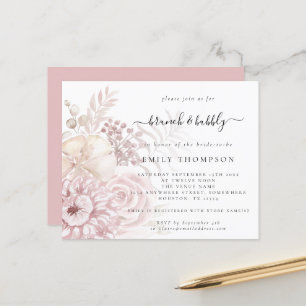 Papier Budget Brunch Bubbly Floral Fête des mariées Invit