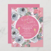 Papier BUDGET Brunch & Bubbly Invitation de douche nuptia (Devant / Derrière)