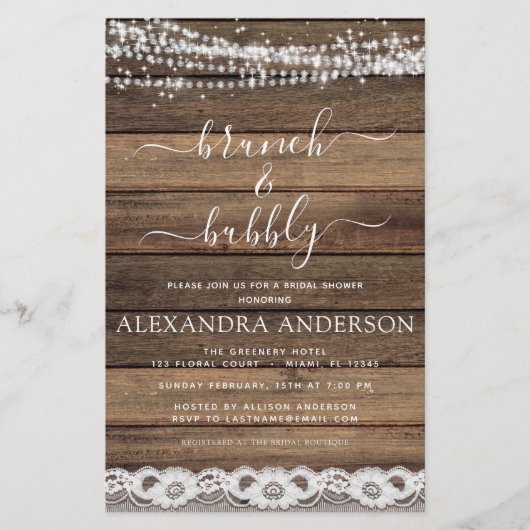 Papier Budget Brunch & Bubbly Rustic Farmhouse (Devant)