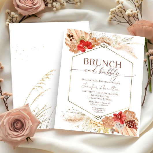 Papier Budget Brunch et Bubbly Bridal Shower Invitation