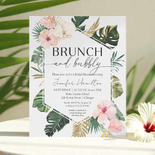 Papier Budget Brunch et Bubbly Bridal Shower Invitation
