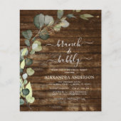 Papier Budget Brunch & Fête des mariées Bubbly Eucalyptus (Devant)