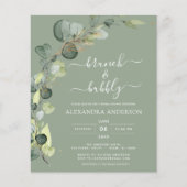 Papier Budget Brunch & Fête des mariées Bubbly Eucalyptus (Devant)