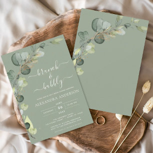 Papier Budget Brunch & Fête des mariées Bubbly Eucalyptus