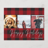 Papier Budget Buffalo Check 3 Photo Joyeuses Fêtes (Devant)