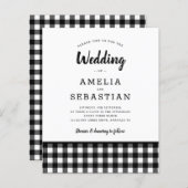 Papier BUDGET Buffalo Plaid Faire-part de mariage (Devant / Derrière)