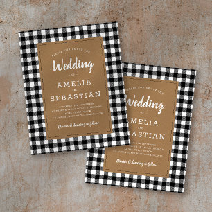 Papier BUDGET Buffalo Plaid Kraft Faire-part de mariage