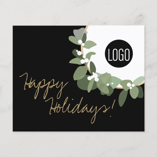 Papier Budget Bulk Or noir Moderne Wreath Votre logo (Devant)