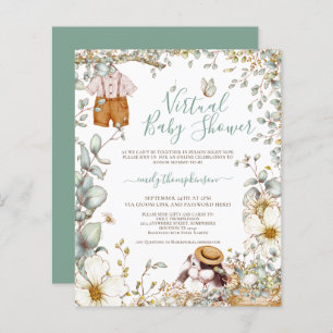 Papier Budget Bunny Boy Invitation Baby shower virtuel