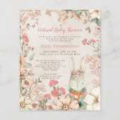 Papier Budget Bunny Girl Baby shower virtuel Invitation (Devant)
