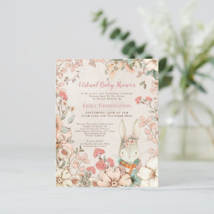 Papier Budget Bunny Girl Baby shower virtuel Invitation