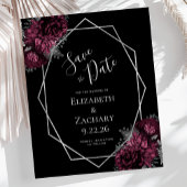 Papier Budget Burgundy Argent Floral Mariage noir