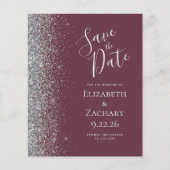 Papier Budget Burgundy Argent Parties scintillant Edge En (Devant)