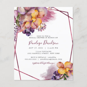 Papier Budget Burgundy Automne Floral Fête des mariées In