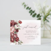 Papier Budget Burgundy Blush Floral Mariage Faire-part (Debout devant)