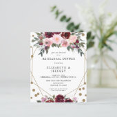 Papier Budget Burgundy Blush Revue Dîner Invitation (Debout devant)