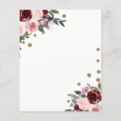 Papier Budget Burgundy Blush Revue Dîner Invitation (Dos)