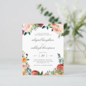 Papier Budget Burgundy Blush rose Floral Parti d'engageme (Debout devant)