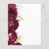 Papier Budget Burgundy Gold Floral Script Wedding Invite (Dos)