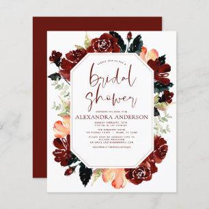 Papier Budget Burgundy Marine Fête des mariées bleue Flor