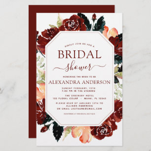 Papier Budget Burgundy Marine Fête des mariées bleue Flor