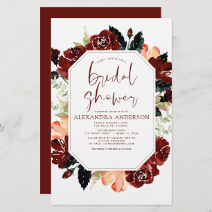 Papier Budget Burgundy Marine Fête des mariées bleue Flor