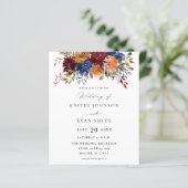 Papier Budget Burgundy Marine Orange Automne Mariage flor (Debout devant)