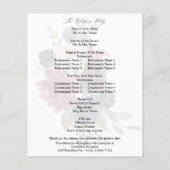 Papier Budget Burgundy Marine Pink Floral Wedding Program (Dos)