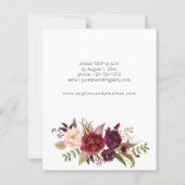 Papier Budget Burgundy Marsala Fête des mariées Florale (Dos)