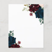 Papier Budget Burgundy & Navy Blue Dedication Invitation (Dos)