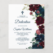 Papier Budget Burgundy & Navy Blue Dedication Invitation (Devant)