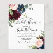 Papier Budget Burgundy & Navy Bridal Shower Invitation (Devant)