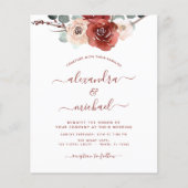 Papier Budget Burgundy Photo Mariage Automne Floral (Devant)