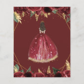 Papier Budget Burgundy Princess Sweet 16 Invitation (Dos)