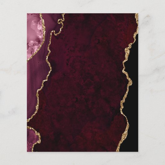 Papier Budget Burgundy Red Agate Script Enregistrer la da (Dos)