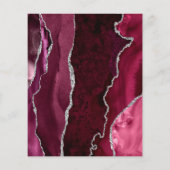 Papier Budget Burgundy Silver Agate Navy Wedding Invite (Dos)